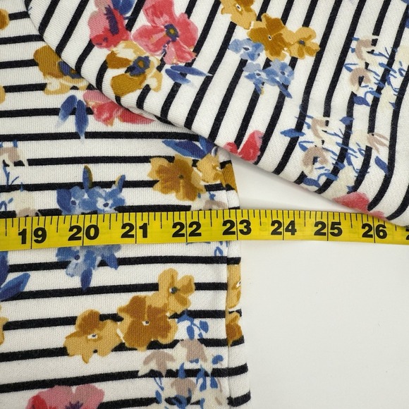 Joules Women's US 12 1/4 Zip Pullover Floral Stripe Sweatshirt Casual Coastal - Picture 7 of 10